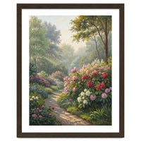 Sunlit Spring Garden Path Oil Painting