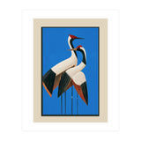 Stillness In Motion Abstract Cranes In Blue (Print Only) thumbnail