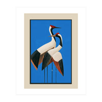 Stillness In Motion Abstract Cranes In Blue (Print Only)