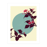 Pink flowers on a blue moon (Print Only) thumbnail