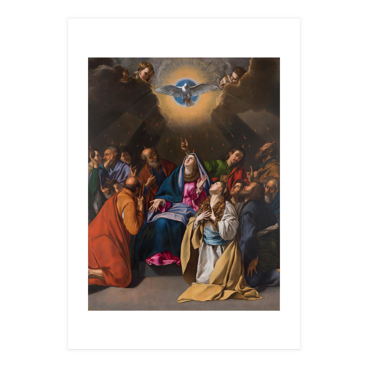 Fray Juan Bautista Maíno / 'Pentecost', 1615-1620, Spanish School, Oil on canvas, 324 cm x 246 cm. (Print Only)