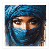 Blue Eyes Tuareg Woman Portrait (Print Only)