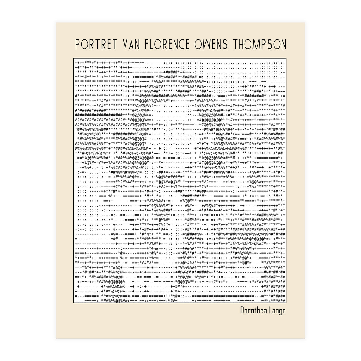 Portret Van Florence Owens Thompson (ascii Art) (Print Only)