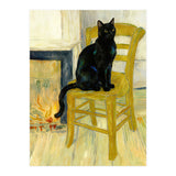 Black Cat on the Yellow Chair, Cozy Van Gogh Vintage Style, Cat at Eternity’s Gate (Print Only) thumbnail