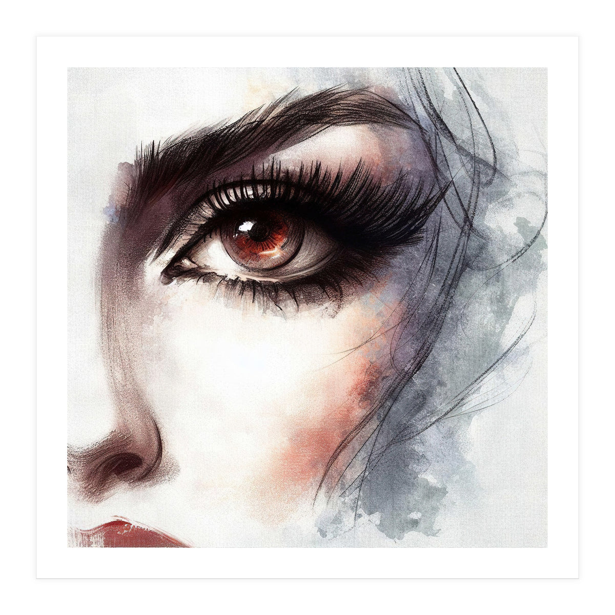 Amber Eye Portrait Fragment (Print Only)