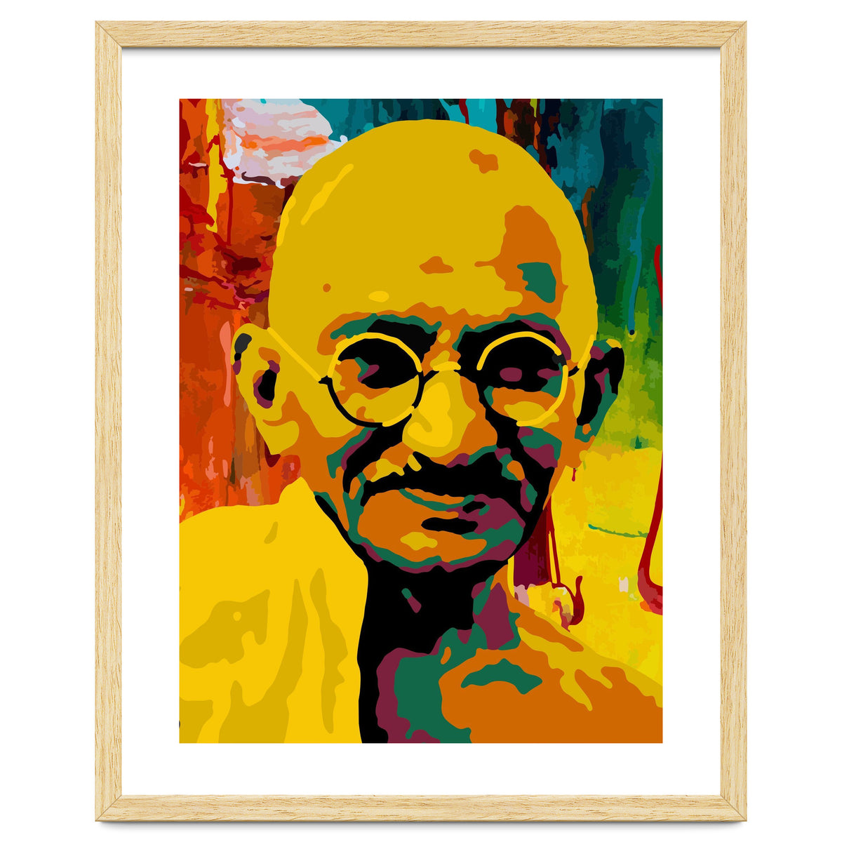 Mahatma Gandhi Colorful Abstract Art