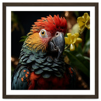 Vibrant Macaw Parrot With Red And Yellow