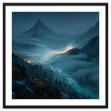 Moonlit Alpine Valley at Night with Shimmering River thumbnail