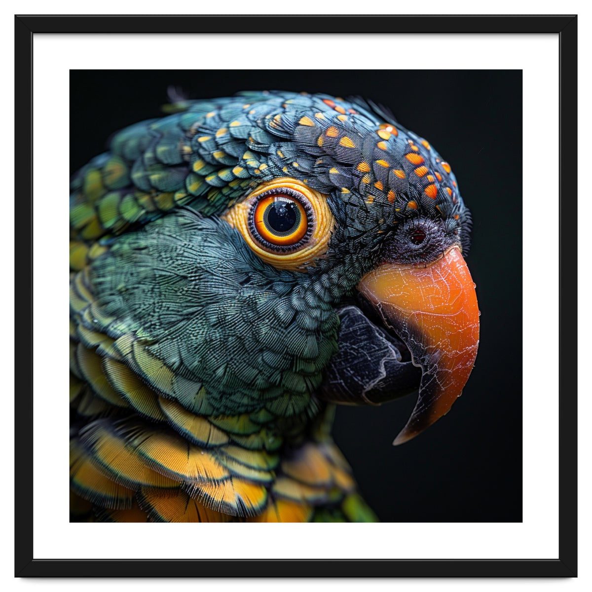 Close Up Of A Colorful Parrot's Face