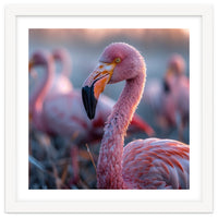 Close Up Of A Pink Flamingo Bird In Natural Light
