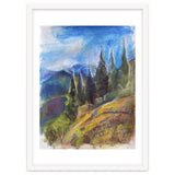 Pastel drawing of an Alpine Pine Forest thumbnail