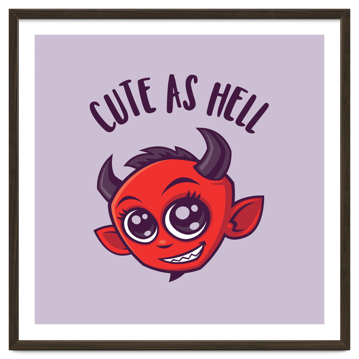Cute as Hell Devil with Dark Text