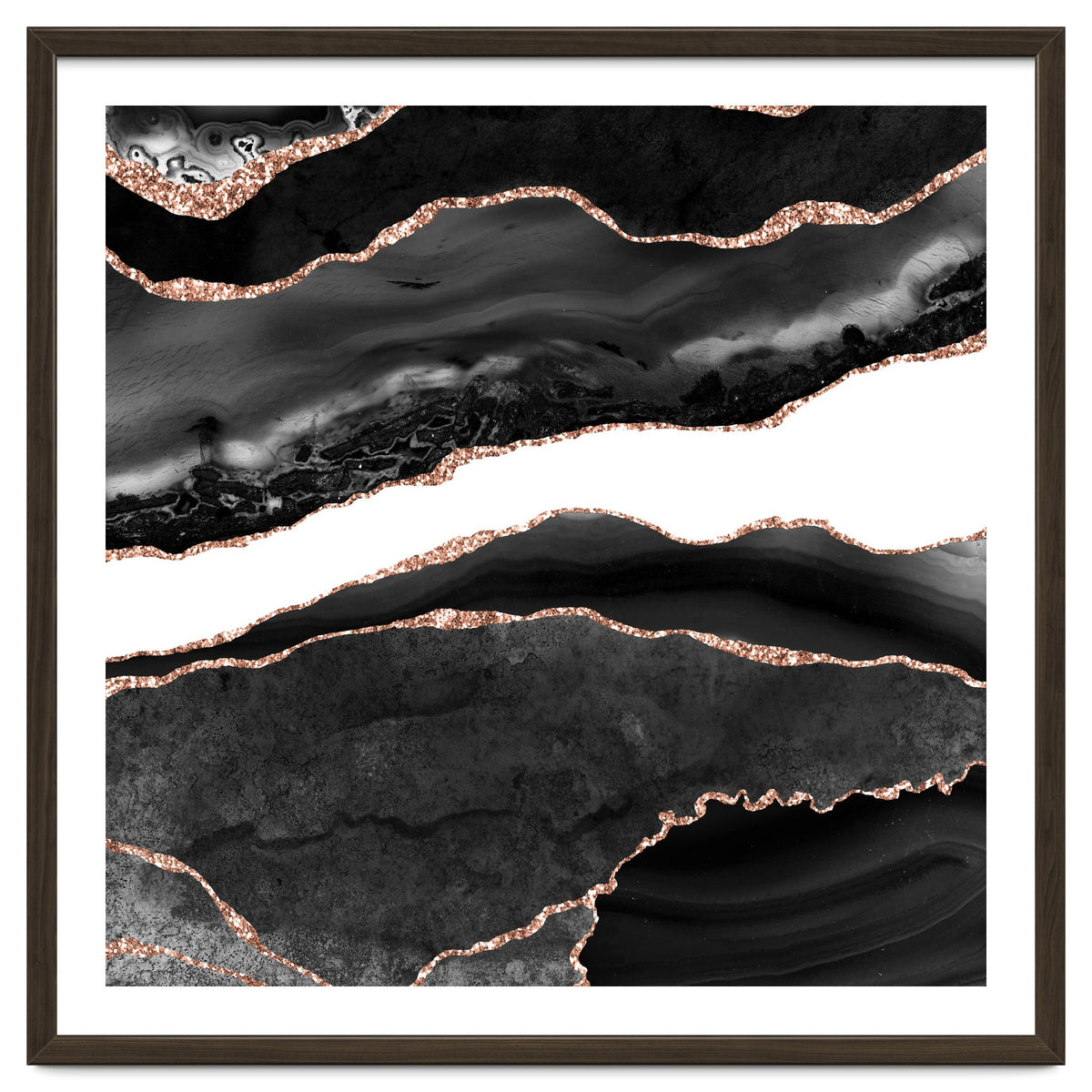 Black & Rose Gold Agate Texture 08