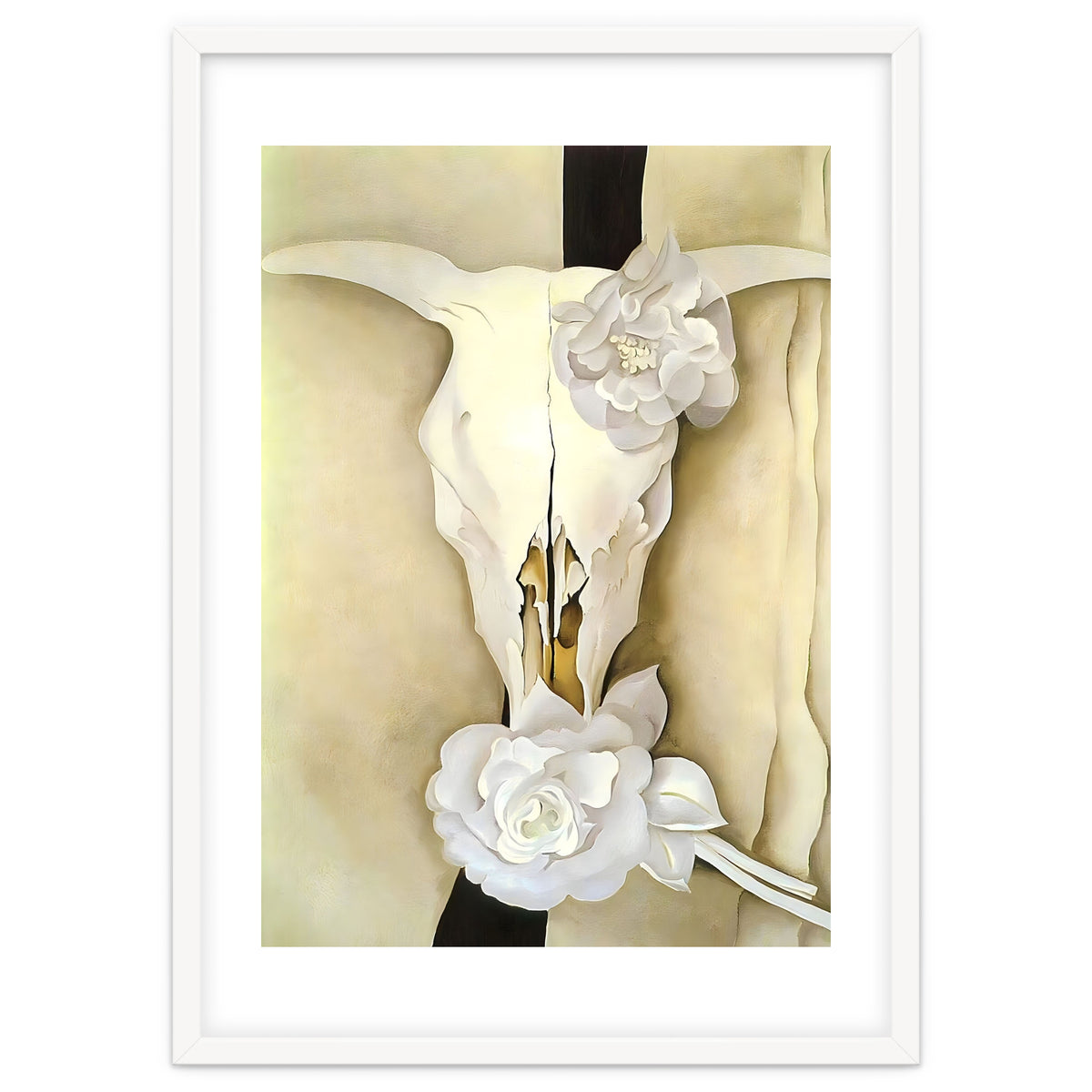 Georgia O’Keeffe – Cow’s Skull with Calico Roses (1931) | Iconic Southwestern Still Life with Desert Symbolism