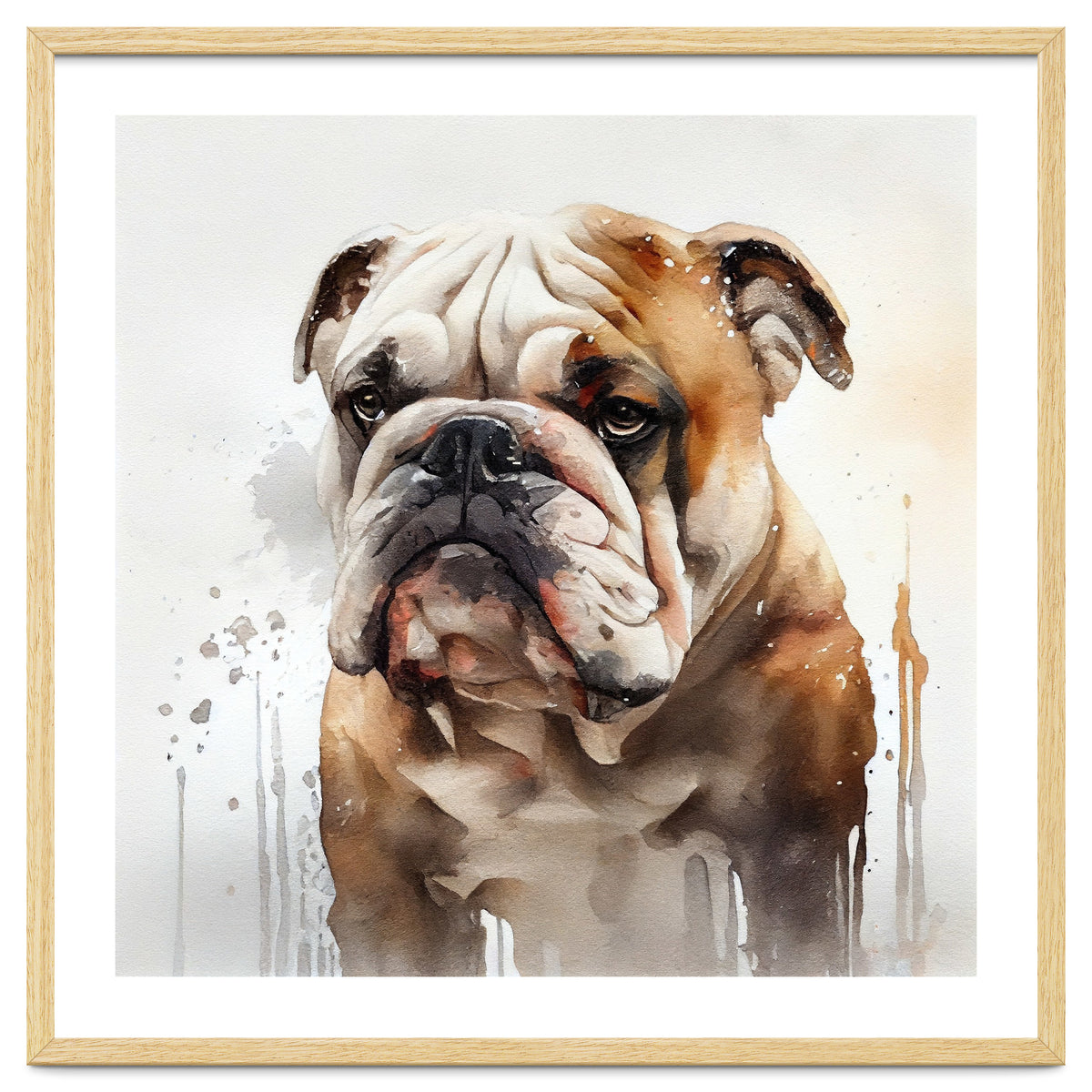 Watercolor British Bulldog