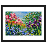 Vibrant Spring Meadow Oil Painting