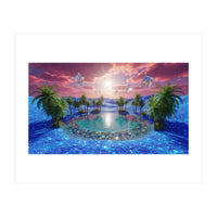 Oasis of Dreams: Surreal Tropical Landscape (Print Only)