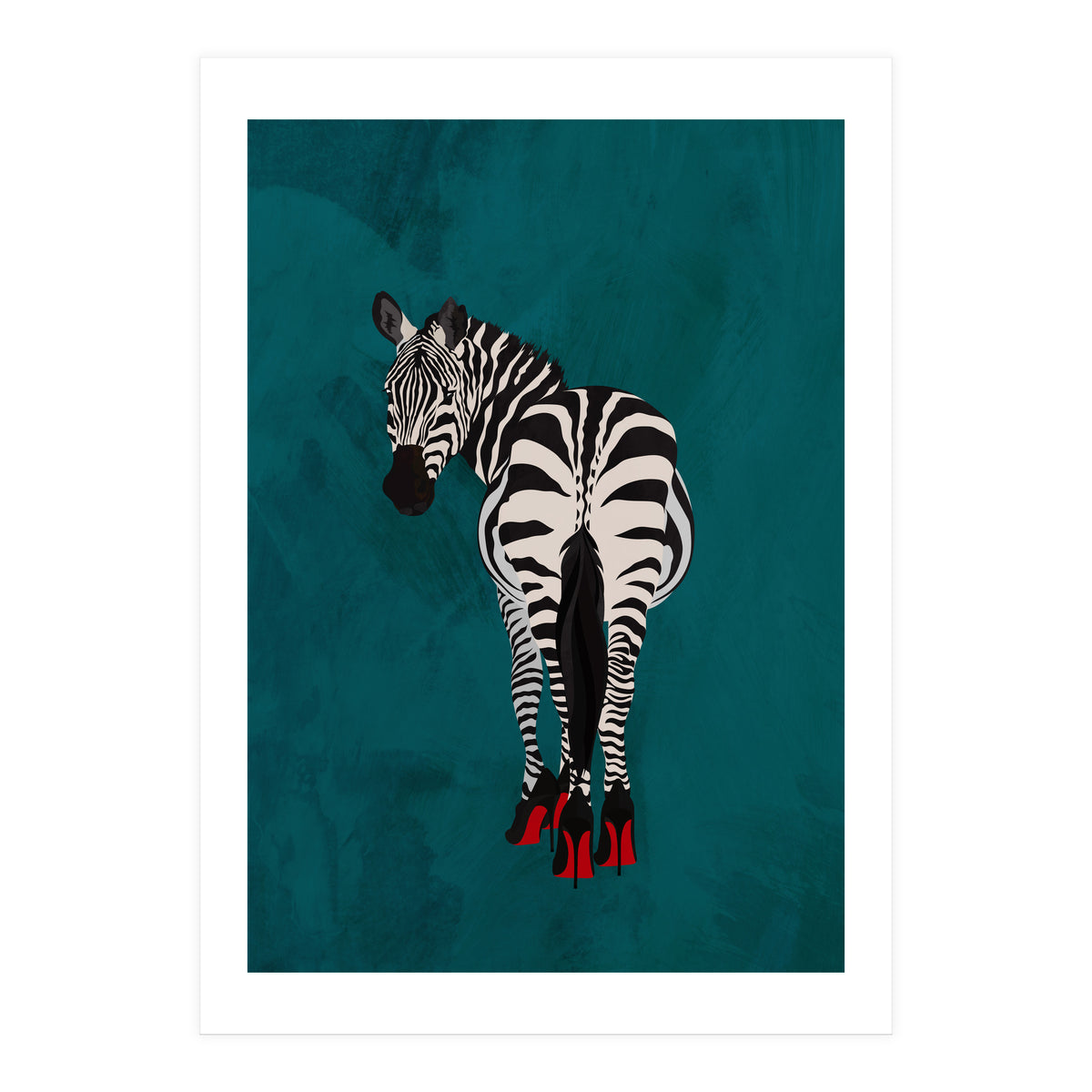 Zebra wearing heals (Print Only)