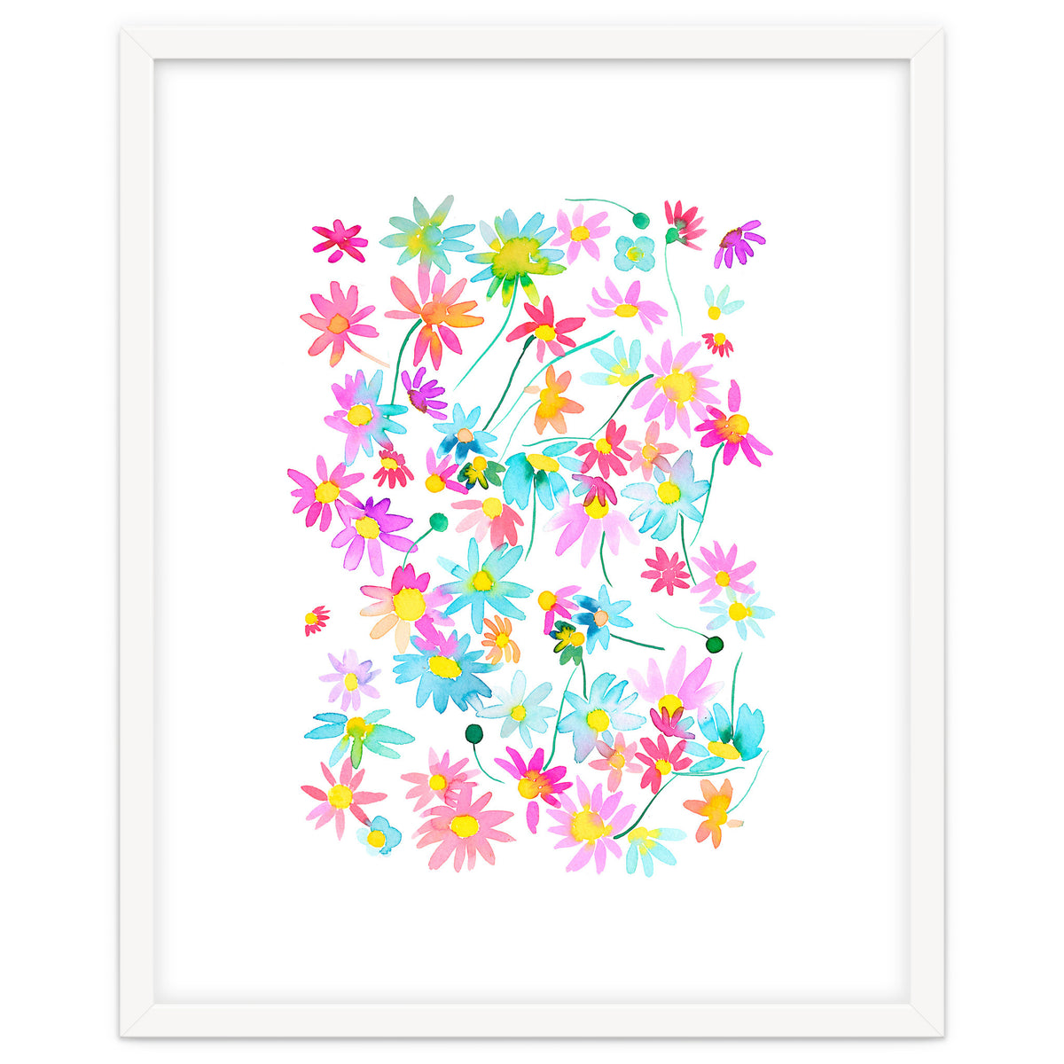 Daisies Spring Floral Pastel Watercolor