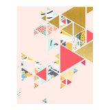 Gold Abstraction, Abstract Eclectic Colorful Geometrical, Blush Pastel Metallic Chic Graphic Design (Print Only) thumbnail