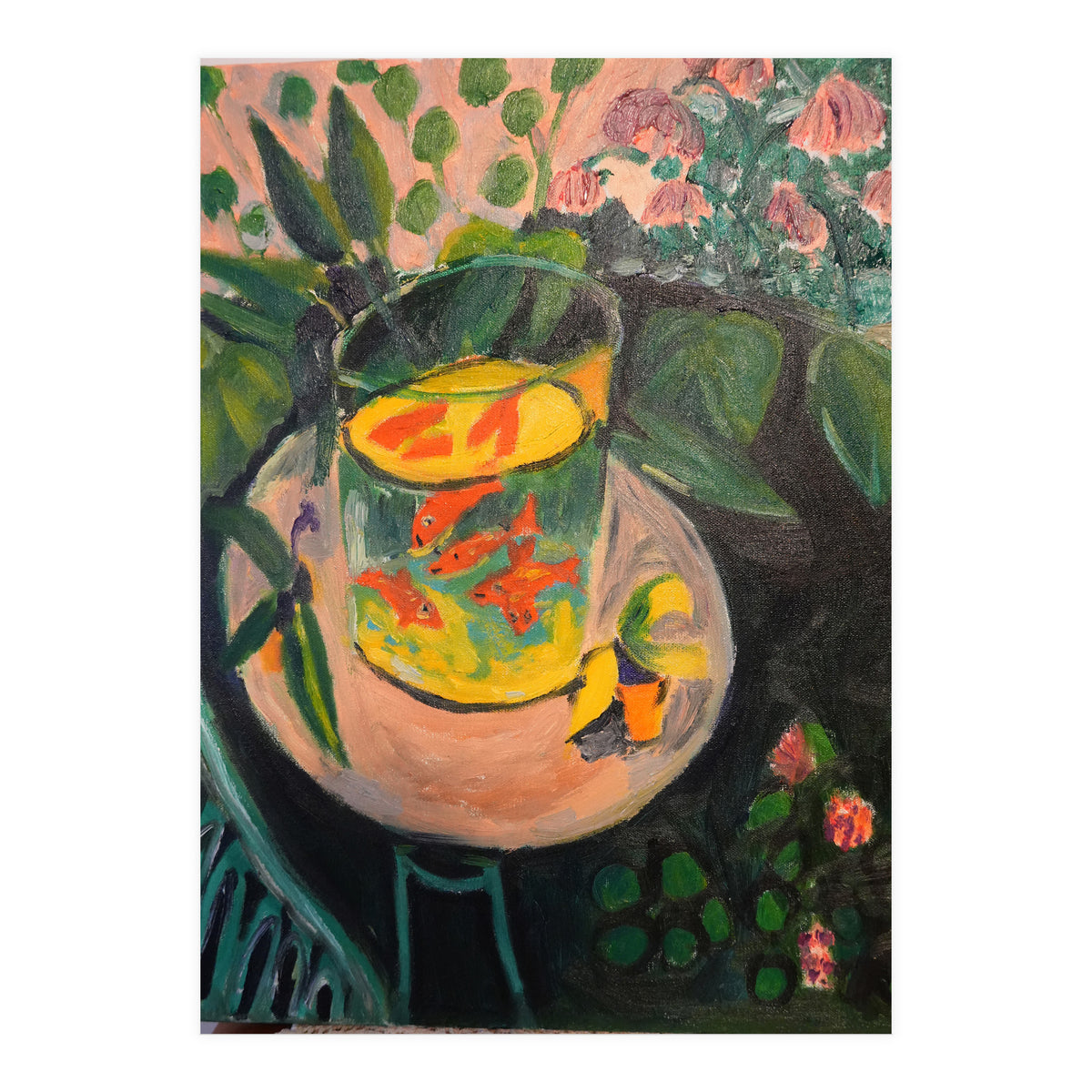 Still Life Fishes Oil Painting (Print Only)