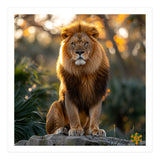 Majestic Lion Sitting On A Rock At Sunset (Print Only) thumbnail
