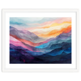 Vibrant Abstract Watercolor Mountain Landscape thumbnail