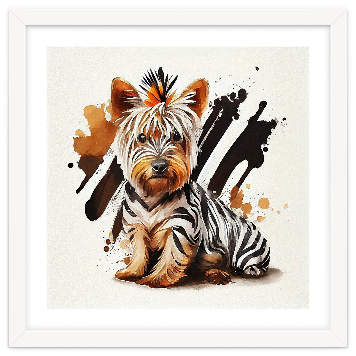 Watercolor Yorkshire Terrier Dog
