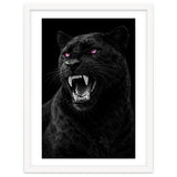 Black leopard with colorful eyes portrait thumbnail