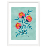 Teal And Coral Flowers thumbnail