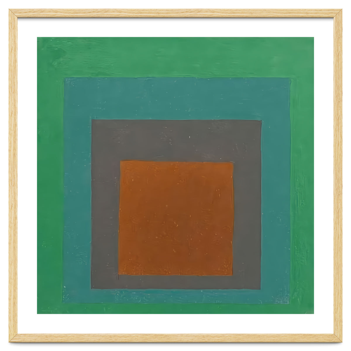 JOSEF ALBERS - HOMAGE TO THE SQUARE GREY BROWN GREEN