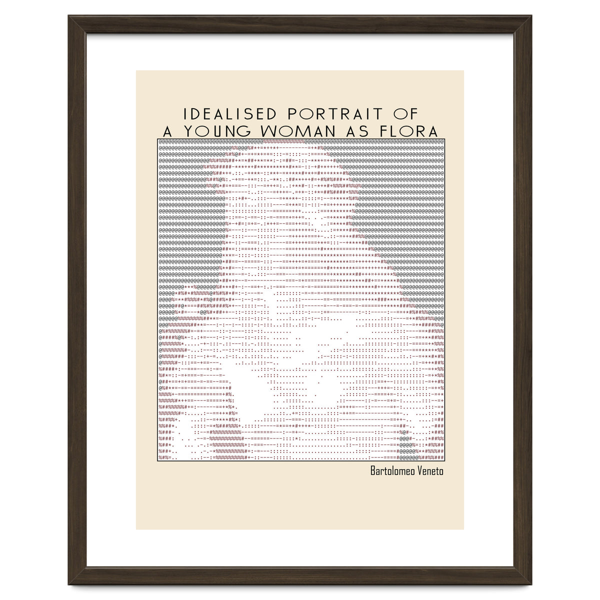 Idealised Portrait of a Young Woman as Flora – Bartolomeo Veneto (ascii art)