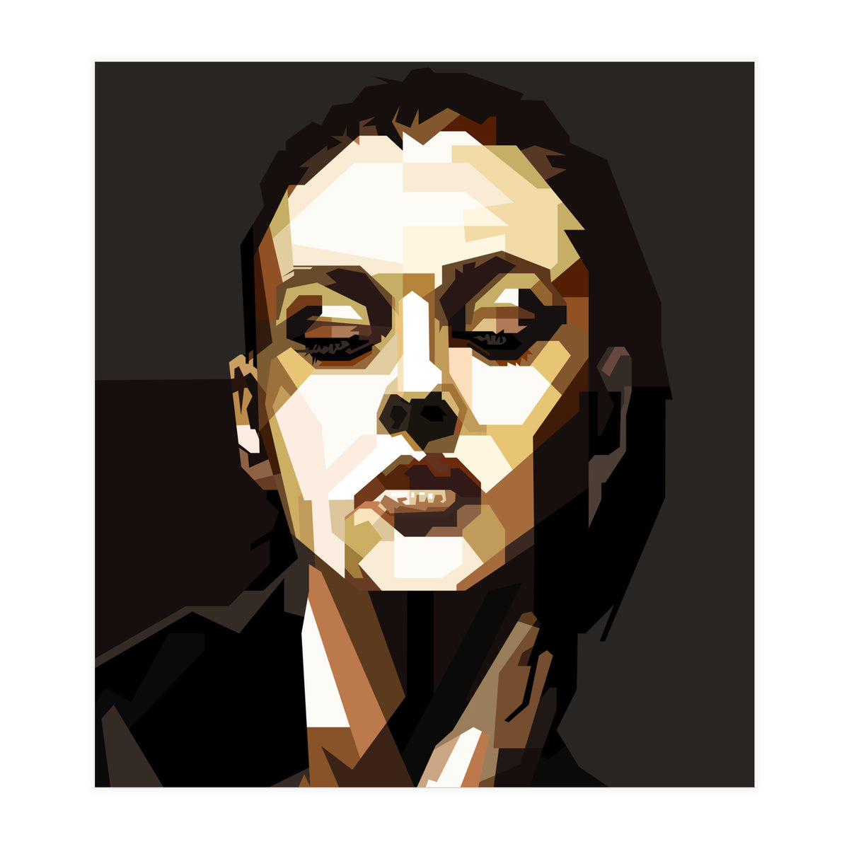 Monica Bellucci Hollywood Actress Retro Style Geometric Illustration (Print Only)