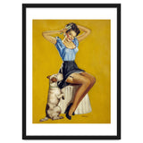 Pinup Woman Posing With Her Dog thumbnail
