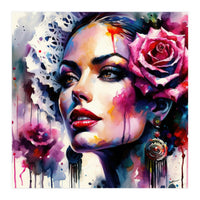 Rose Mantilla Flamenco Portrait (Print Only)