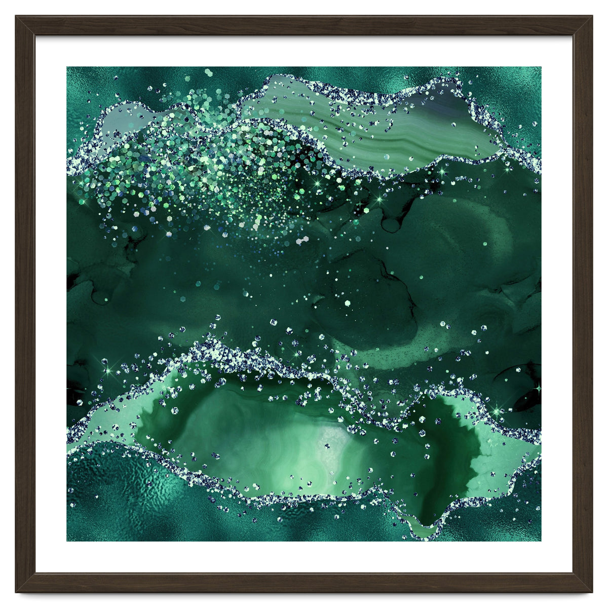 Emerald Glitter Agate Texture 04