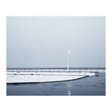 Street light turned on the winter snow street (Print Only) thumbnail