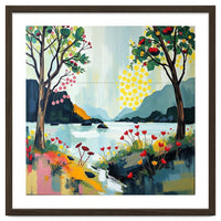 Serene Mountain Lake Landscape