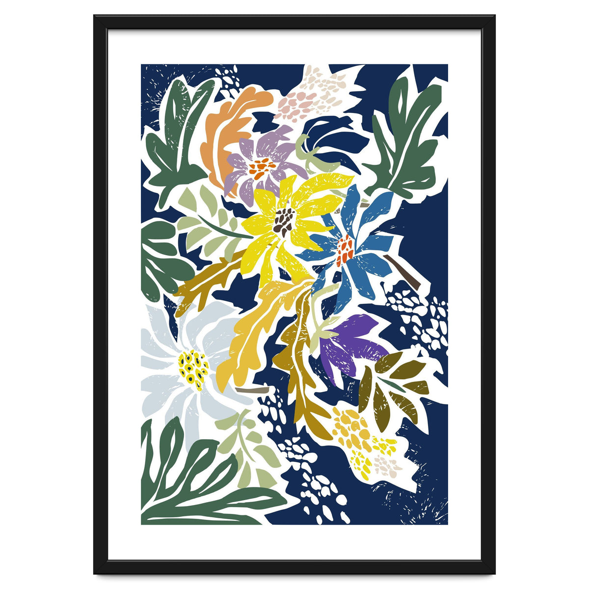 cosmopolitan flowers navy blue