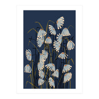 Linocut flower meadow blue (Print Only)