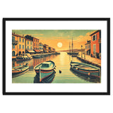 Vintage Harbor Sunset Poster thumbnail