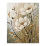 Elegant White Anemone Floral Oil Painting (Print Only) thumbnail