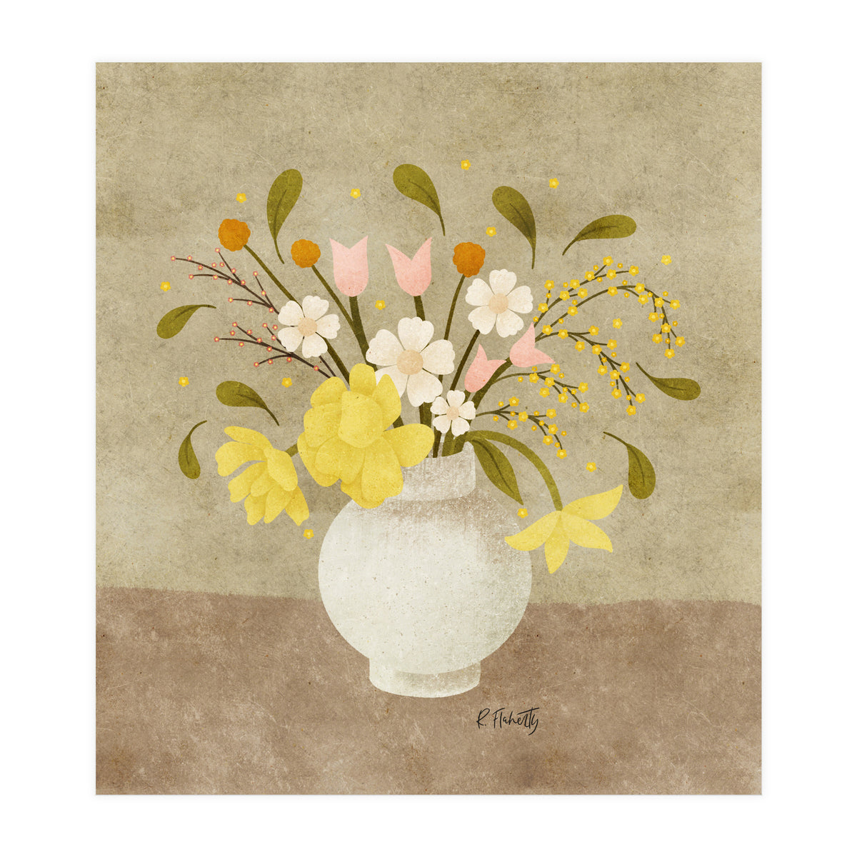Spring Vase Of Tulips (Print Only)
