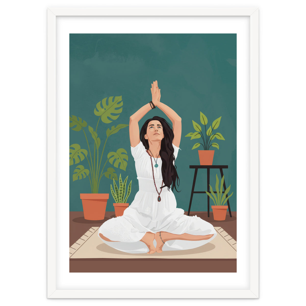 Serene Yoga Pose FitnessIllustration