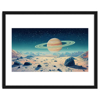 Alien Horizon: Saturn-Inspired Planetary Landscape