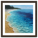 Sun-Drenched Coastal Shoreline with Textured Impasto Waves thumbnail