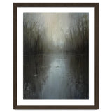 Ethereal Rainy Lake Forest Oil Painting thumbnail