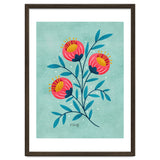 Teal And Coral Flowers thumbnail