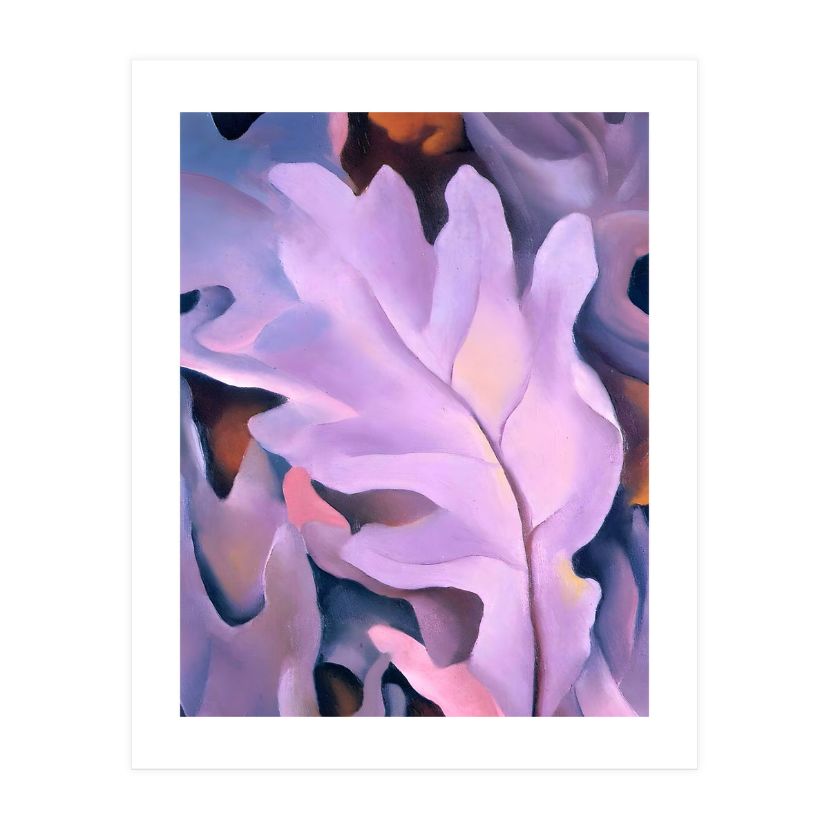 Georgia O’Keeffe – Purple Leaves (1922) | Elegant Botanical Modernist Composition in Rich Violet Tones (Print Only)