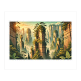 Vintage China, Zhangjiajie Stone Pillars Poster (Print Only) thumbnail